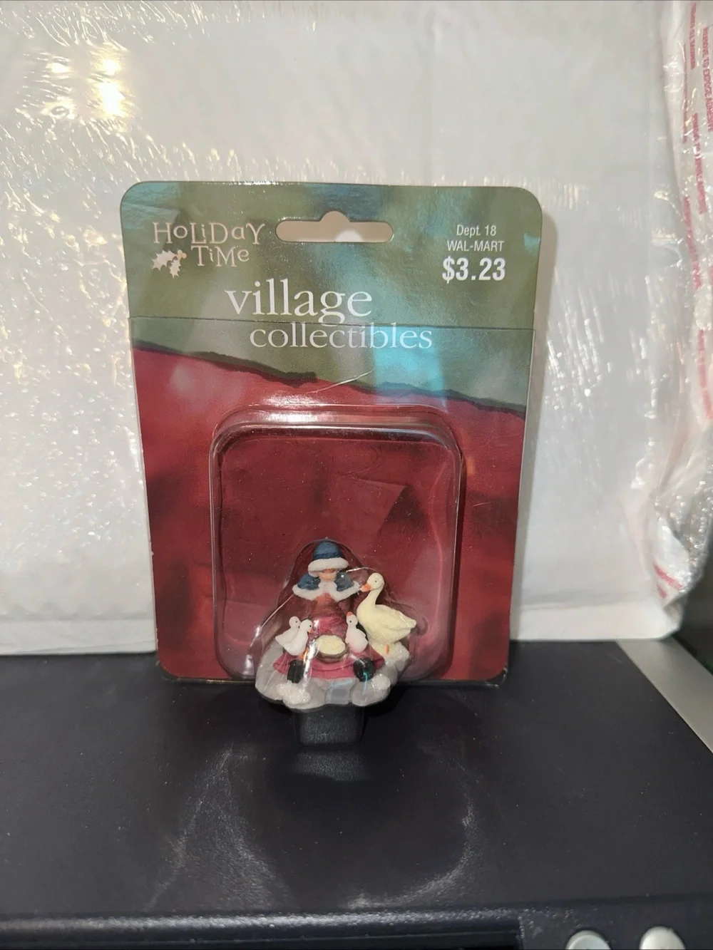 Holiday Time Red and White Santa with Geese Village Ornament